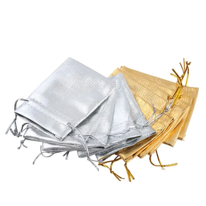 Gold Silver Darksring Organza Bags Jewelry Organizer Pouch Satin Christmas Wedding Faving Glaging 7x9cm lot299j