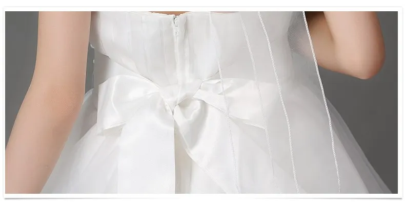 Best Quality White Tulle Flower Girl Dresses For Weddings Elegant Strapless Trailing Dress 2-14 Age Party Birthday Gown For Kids