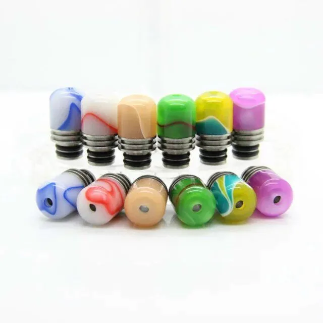 Newest Resin Stainless Steel 510 Ego drip tips short wide bore metal drip tip mouthpiece colorful driptip for rba rda rta atomizer vaping