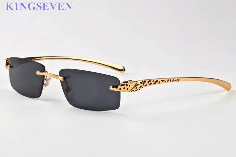 Sport Leopard Panther Panther Panther Solglasögon Kvinnor Original Herr Fashion Buffalo Horn Sun Glasögon med Box Eyeglasses305N