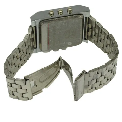 Nouveau rectangle TVG télécommande numérique Sport montre alarme TV DVD à distance hommes et dames en acier inoxydable montre-bracelet 281B