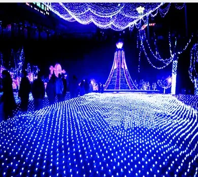 3M x2M 210 LED Fairy String Xmas Tree Mesh Curtain Ceiling House Window Wall Net Light Festival Christmas Holiday Decoration AC110294e