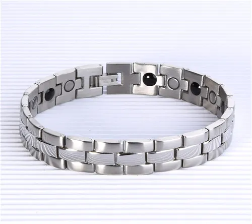 DFJ019 Migliore qualità dai braccialetti magnetici di energia della salute degli uomini dell'acciaio inossidabile della Cina 316L 4 in 1 all'ingrosso della fabbrica dell'intarsio