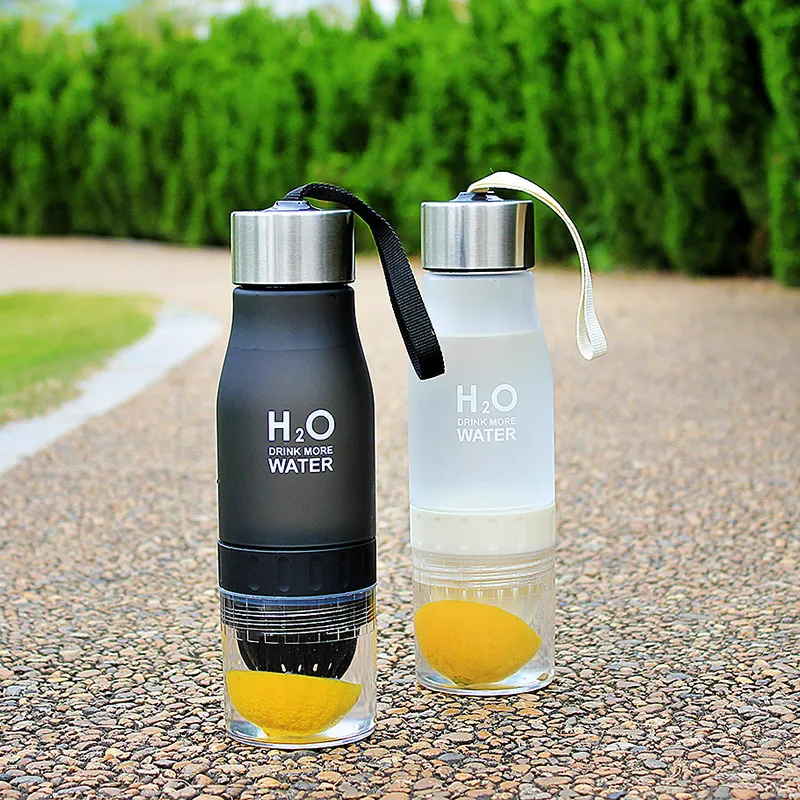 650ml Sport Water Bottle Bottle Lemon Suco Infuser Cup Flip Secuk Maker 7 Cores 3355