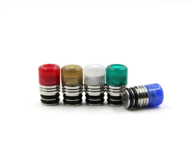 Newest Resin Stainless Steel 510 Ego drip tips short wide bore metal drip tip mouthpiece colorful driptip for rba rda rta atomizer vaping