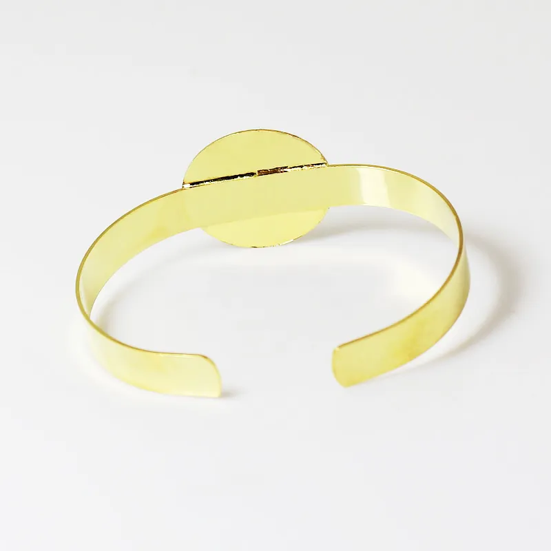 Bracelet de bijoux Beadsnice Bracelet de manchette en laiton avec plaquette plate de 25 mm, idéal pour les bijoux en cabochon ou camée bricolage ID 4737