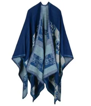 Nouveau recommander femmes mode hiver sauvage grille voyage pashmina châle concepteur national vent frappé la couleur épaississement écharpes chaudes who243P