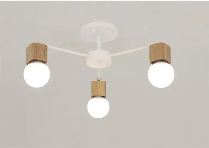 Moderne minimalistische LED-plafondverlichting Houten ijzeren kroonluchter Verlichting voor woonkamer slaapkamer kinderkamer249u