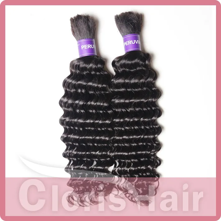 Deep Wave Malaysian Bulk Human Hair For Extensions No Weft Soft Curly Braiding Hair Weave Bundles Unprocessed Braiding Hair In Bulk