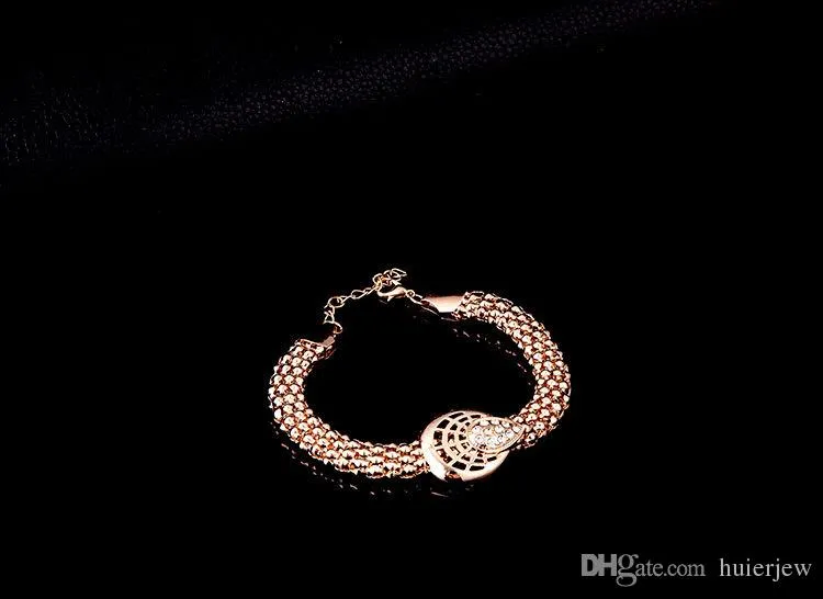 Set di gioielli da damigella d'onore Collana da sposa Catene d'oro Bracciale Orecchini Indiano africano Dubai Set di gioielli in oro 18k Set di gioielli feste277p