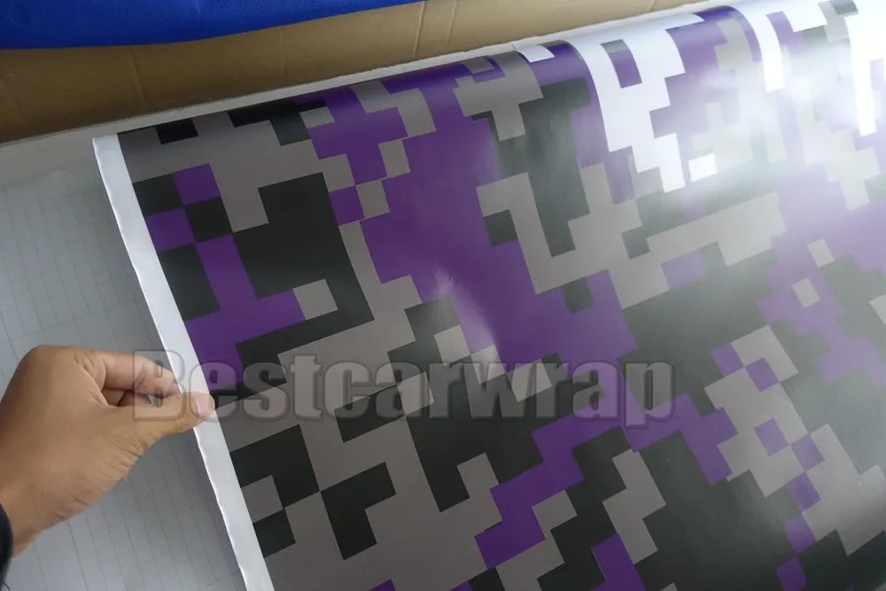 Purple Pixel Camo Vinyl Car Wrap Film With Air Rlease Digital Camouflage Truck wraps covering Purple camo film styling Foil 1.52x30m/Roll