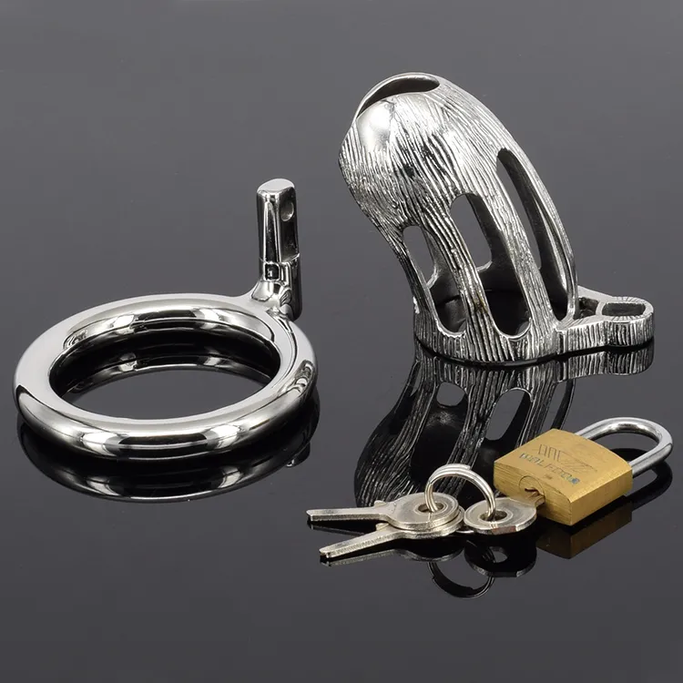 Stainless Steel Male Fetish Chastity Device,Cock Cages,Men's Virginity Lock,Penis Ring,Penis Lock,Adult Game,Cock Ring