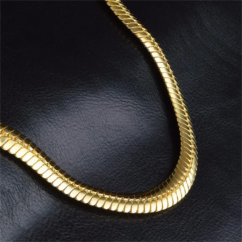 Yhamni colar dourado masculino, joias totalmente novas da moda com 9 mm de largura, corrente de figaro, joias douradas nx1922370