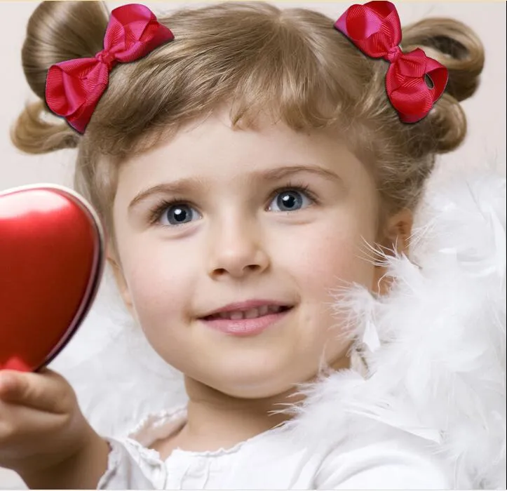 3 pulgadas Baby Solid Grosgrain Cinta de Cinta Arcos Pelo Elástico Bandas Para Bebé Accesorios Para El Cabello Boutique Arcos Hazbands 