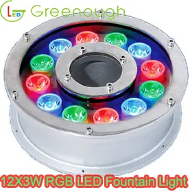 DC24V LED 분수 라이트 12x3W 정원 조명 RGB 수중 수영장 조명 스테인리스 스틸 LED 지상 LAMP249S