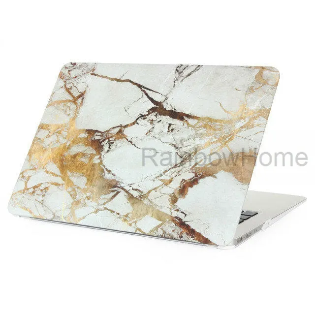 Hard Plastic Crystal Case Cover Protective Shell for Macbook Air Pro Retina 12 13 15 16 inch Water Decal Marble Pattern Cases