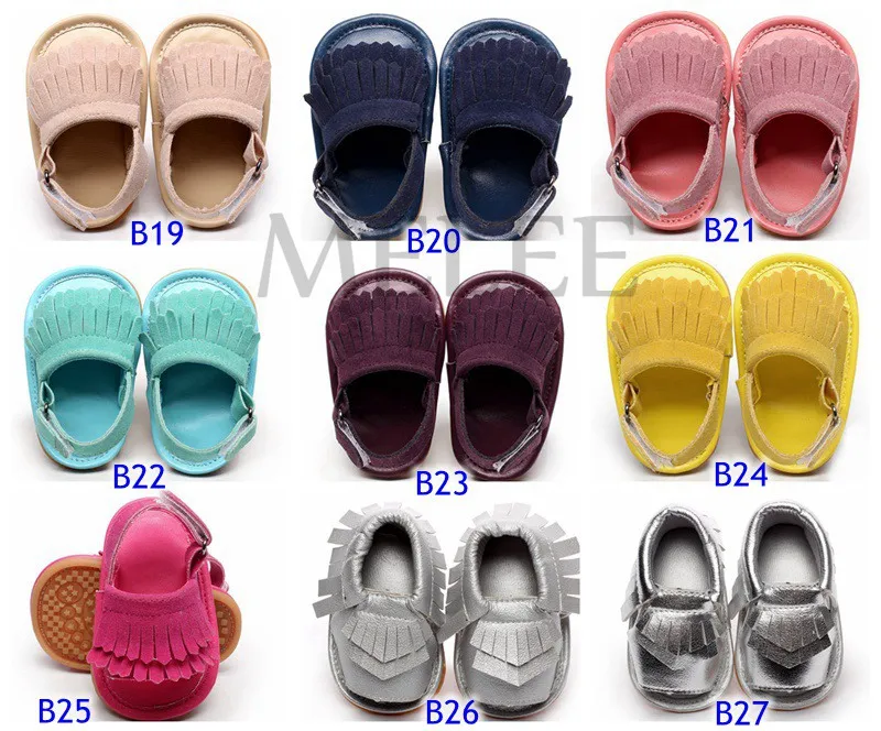 Nova alta qualidade 2016 Verão bebê mocassins sandálias de sola macia e elástica bebê RUBBLE sapatos prewalker Infantis Bebês Sapatos 44 cores