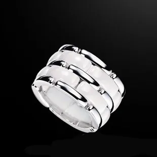 Mode smycken kvinnor älskar ring dubbel rad och enkel rad svarta vita keramiska ringar för kvinnor män plus stor storlek 10 11 12 bröllop R267b