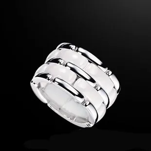 Modeschmuck Frauen lieben Ring zweireihig und einreihig schwarz weiß Keramikringe für Frauen Männer plus große Größe 10 11 12 Hochzeit R244Q