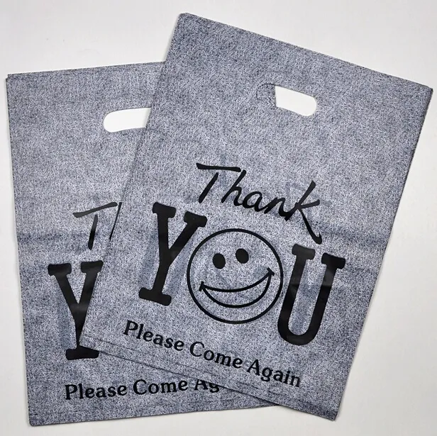 전체 -로트 감사합니다. 인쇄 플라스틱 재활용 가능한 유용한 포장 가방 쇼핑 핸드백 보호 가능한 부티크 GI2344
