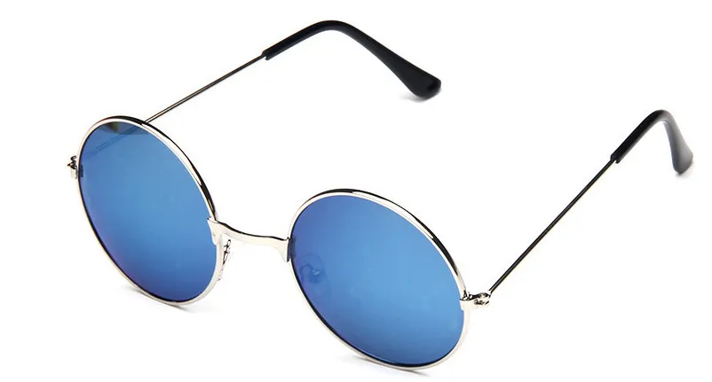 2021 UV400 Женские солнцезащитные очки с цветными светоотражающими линзами в круглой металлической оправе, 9 цветов, 10 шт., Lot334U