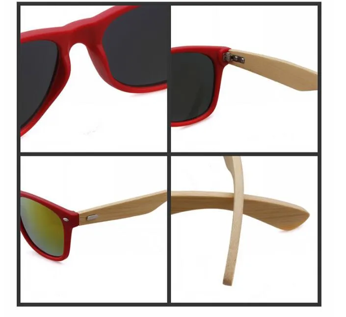 2017 Ny varumärkesdesigner bambu solglasögon kvinnor män solglasögon högkvalitativa trävlasögon 6 st part 279z