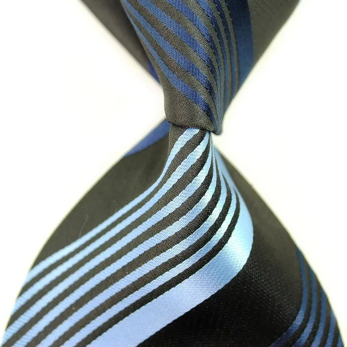 8 styles Nouveaux masses à rayures classiques pourpre cravates jacquard tissés 100% en soie bleu et blanc cravate formelle.