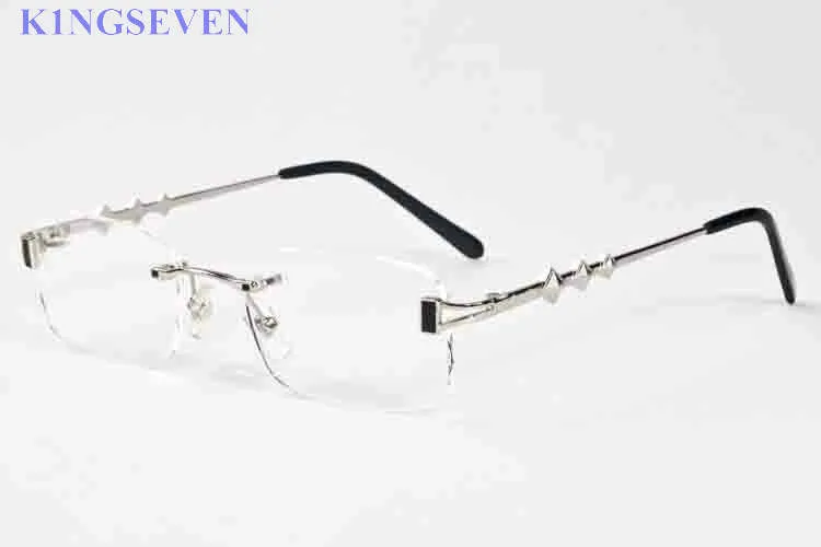 lunettes de soleil attitude de mode pour femmes hommes or argent alliage de métal lunettes de soleil sans monture nouvelles lunettes pour hommes à dessus plat avec boîte lunettes269o