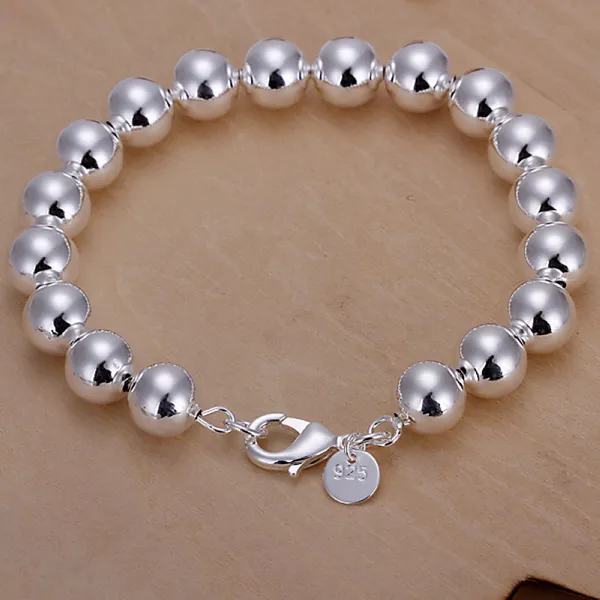 tout nouveau bracelet de perles de Bouddha de 10 m - bracelet à breloques en argent massif 925 20 5x1 0 cm DFMWB136 femme plaqué argent sterling jewe227k