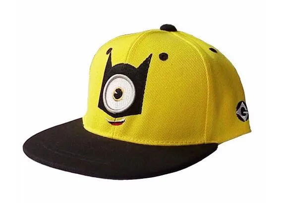2016 Casquette de baseball enfants Gorras jaune dessin animé Minions Casquette dieu voler papas Film toile plat Snapback Hip Hop Hat249v