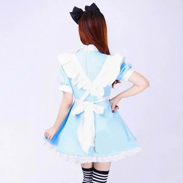 Giapponese - Vendita di ragazze fantasia Alice nel paese delle meraviglie Fantasia blu tono chiaro Lolita costume da cameriera costume da cameriera vestito da cameriera280R