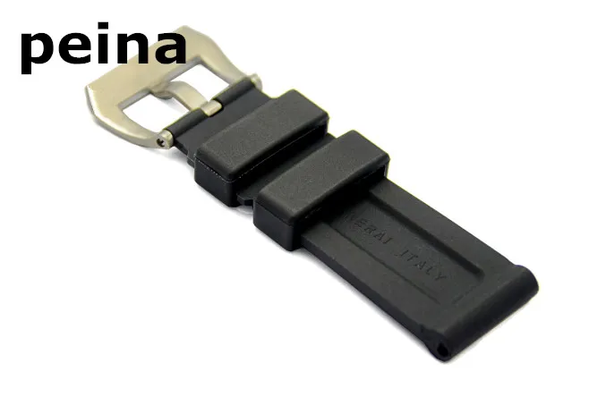 22mm 24mm UOMO NUOVO cinturino cinturini in gomma siliconica nera di alta qualità PANERAI3021