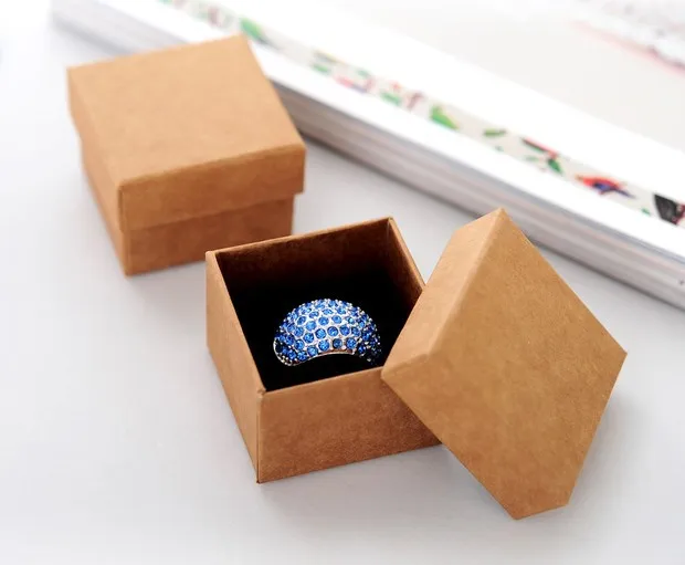 Caixa de joias muji de alta qualidade, simples, sete festivais, amantes, anel, pacote de presente, caixa de papel kraft para mulheres, joias d289j