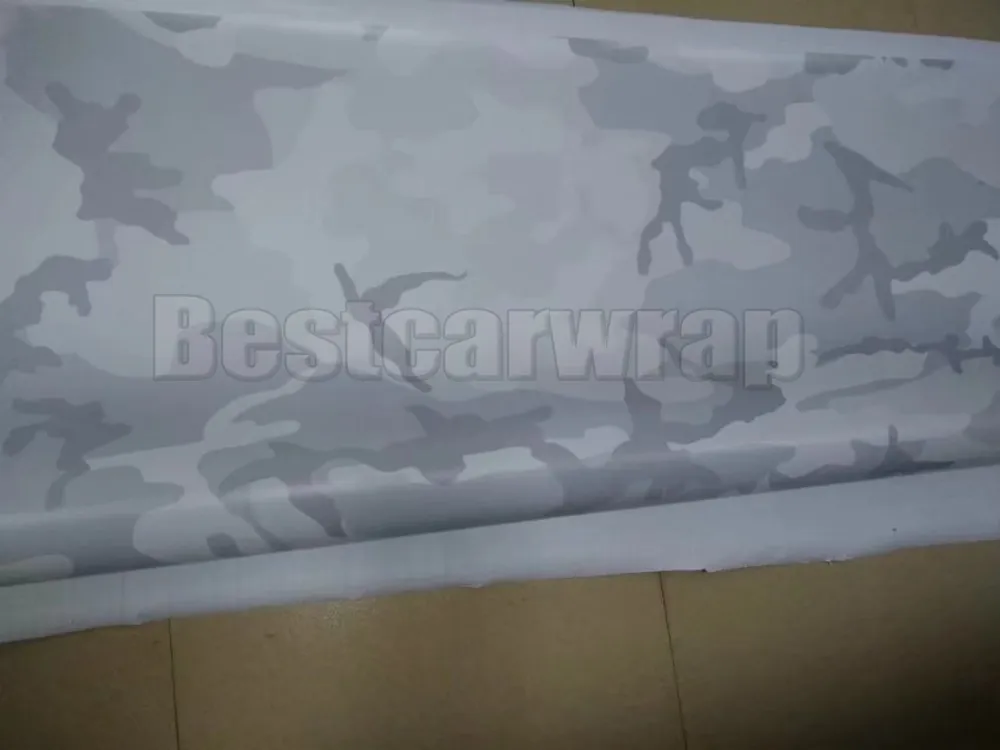 Snow Winter White Camoufalge Vinyl For Car Wrap Film With air bubble free CAMO film for Truck / boat graphics coating 1.52X30M 5x98ft