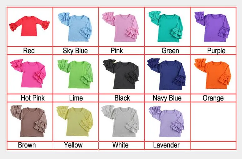 14 Couleurs Bébé Filles Volants T-shirts Enfants Coton Deux couches Dentelle Dentelle T-shirts T-shirts Tops Tees Baby Vêtements Vêtements Enfants Oneiesies