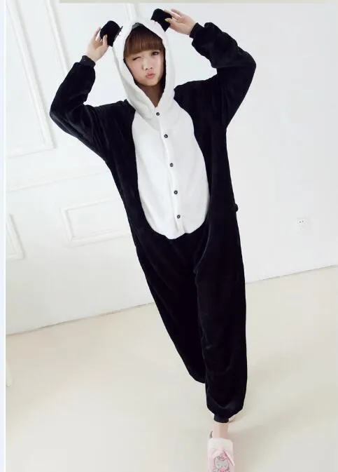 Flanel anime cartoon panda cosplay volwassen unisex cosplay dieren schattig onesies dier pyjama's Halloween pyjama sets dier nonOPAND1983