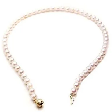 8-9mm Natural South Seas White Pearl Necklace 18inch 14K Gold Clasp221c