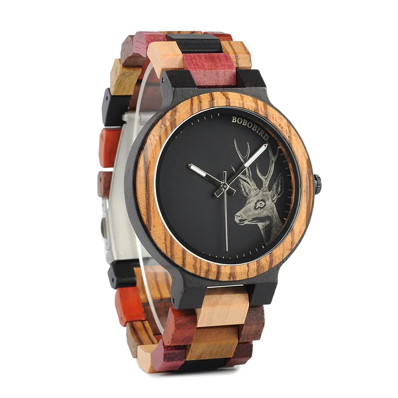 Curren relógio de madeira masculino elk analógico japão quartzo relógios masculinos de luxo presentes agradáveis gota oem248m