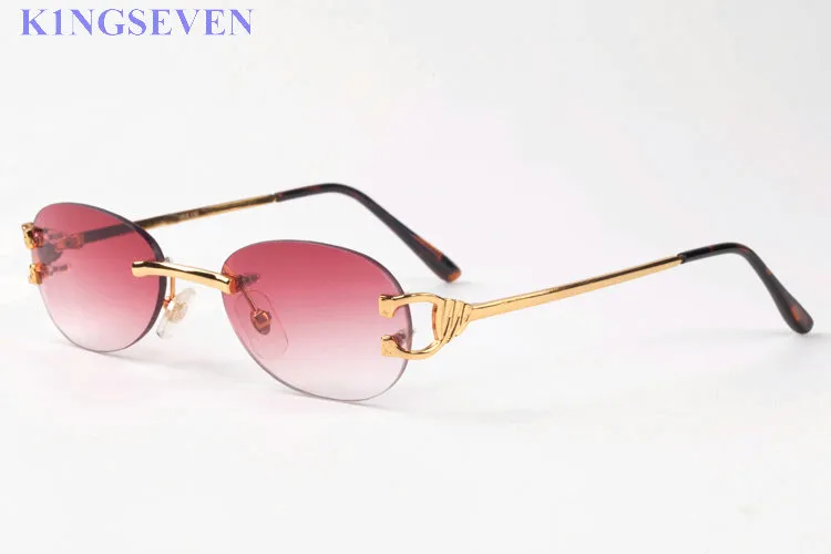 Solglasögon av högsta kvalitet för kvinnor Fashion Attitude Round Circle Oval Buffalo Horn Glasses Red Box White Pink Silver Gold Frame LUNE30C