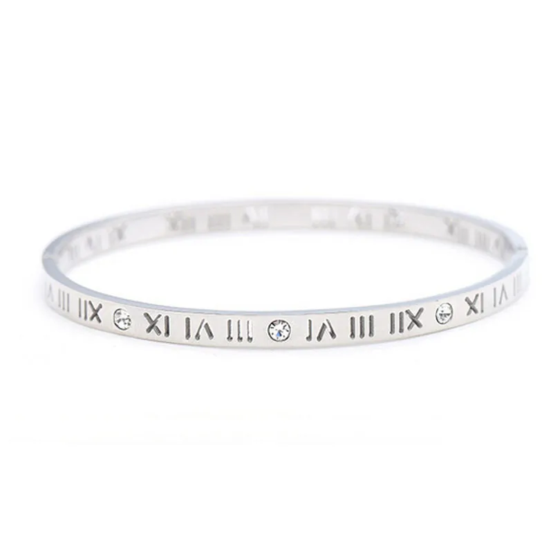 Delicada Smart Hollow Roman Numbers Bracelet Titanium Steel Bangle for Women Gift Fine Jewelry Pulseiras Top Quality294K