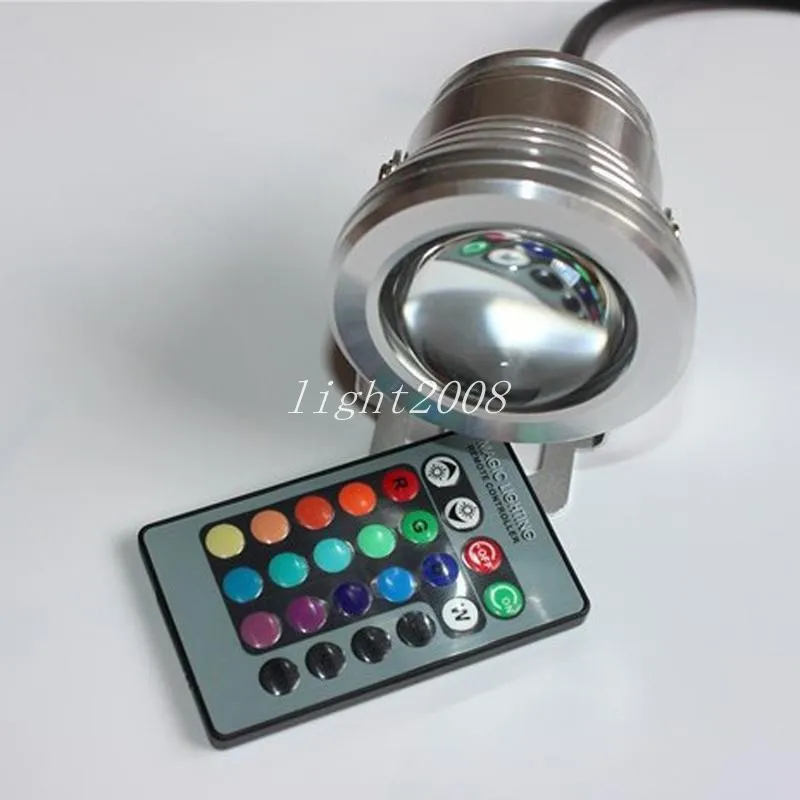 10W Underwater RGB Light LED Remote Control Spot Light Lamp waterproof . IP68 950 lm change for fountain decorated with the remote