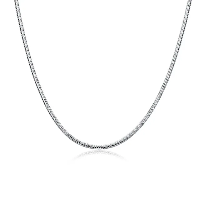 Hoogwaardige 4MM snake bone ketting Mannen sterling zilveren plaat ketting N191 gloednieuwe mode 925 zilveren Kettingen ketting fabriek d211W