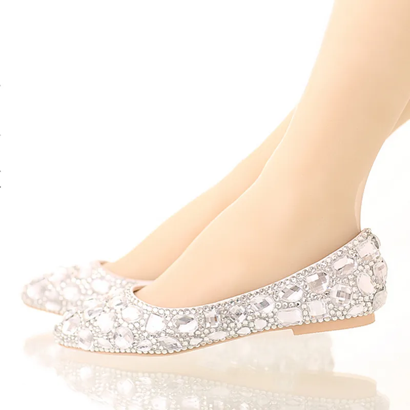 Chaussures de mariée en cristal avec strass, chaussures de mariage argentées à talons hauts, chaussures d'événement, faites à la main, pour robe de soirée, à la mode, 185u