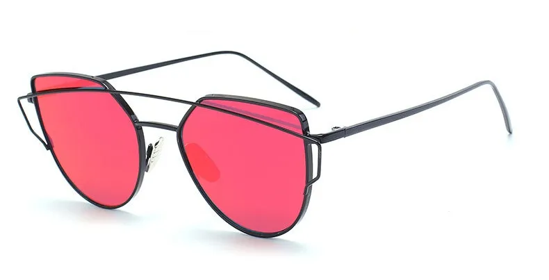 AIMADE 2020 NOWOŚĆ oko oka kota Kobiety marka projektantka mody mody bliźniacze różowe złoto lustro cateye okulary słoneczne dla żeńskiej UV400271h
