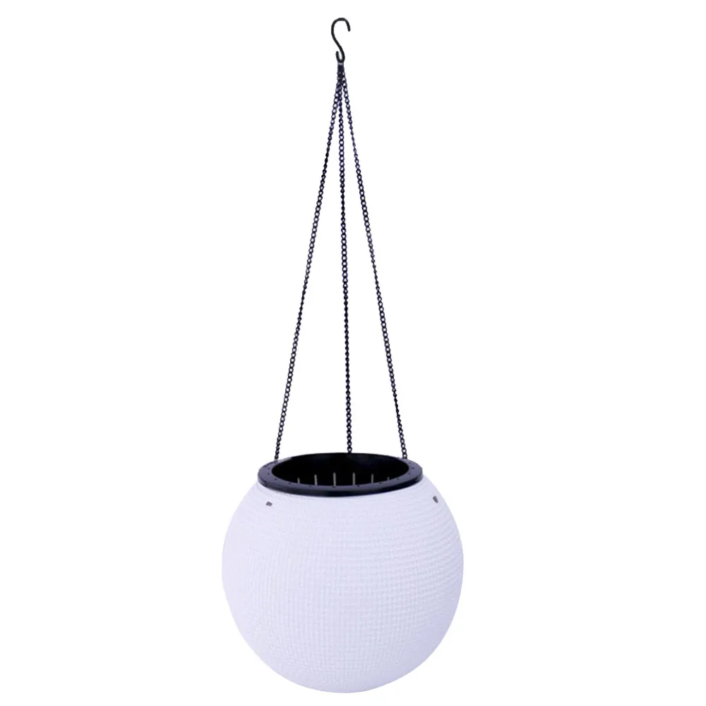 Jardinières suspendues rondes en plastique créatives, arrosage automatique, Pot de bureau suspendu, chaîne, support de jardinière pour la maison, café, décoration, 2836