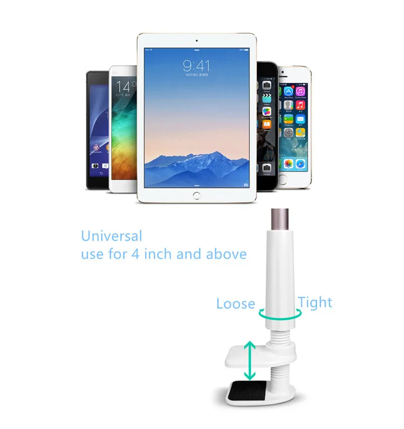 360 degree Flexible Arm mobile phone holder stand 127cm Long Lazy People Bed Desktop tablet mount for 4-10.5 inch Phone and Pad