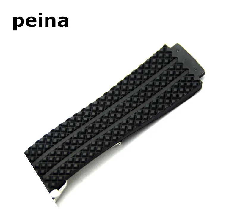 25 mm X 19 mm nouveau bracelet de plongée en caoutchouc de Silicone noir de haute qualité bracelet 317J