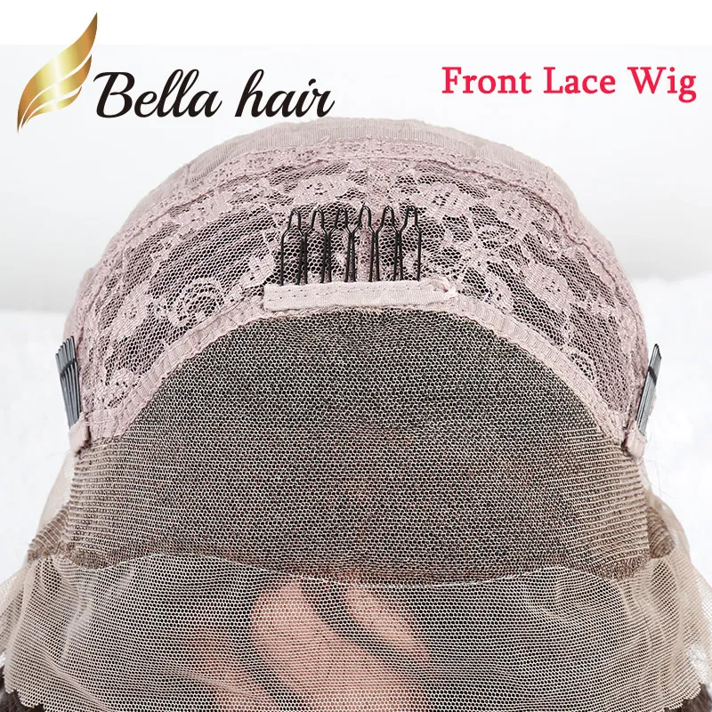 Perucas de cabelos retos de seda 100% indiano Virgem Humano Perucas de Cabelo Humano com Bang Frente / Perucas de Laço Completa Julienchina Bella Cabelo