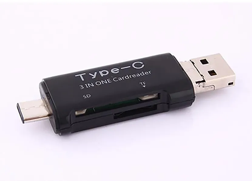 3 in 1 USB 3.1 Tipo C Micro USB OTG Card Reader Micro SDHC SD TF Tipo-C Card Reader Samsung Note7 S7 iPhone7 Macbook Notebook
