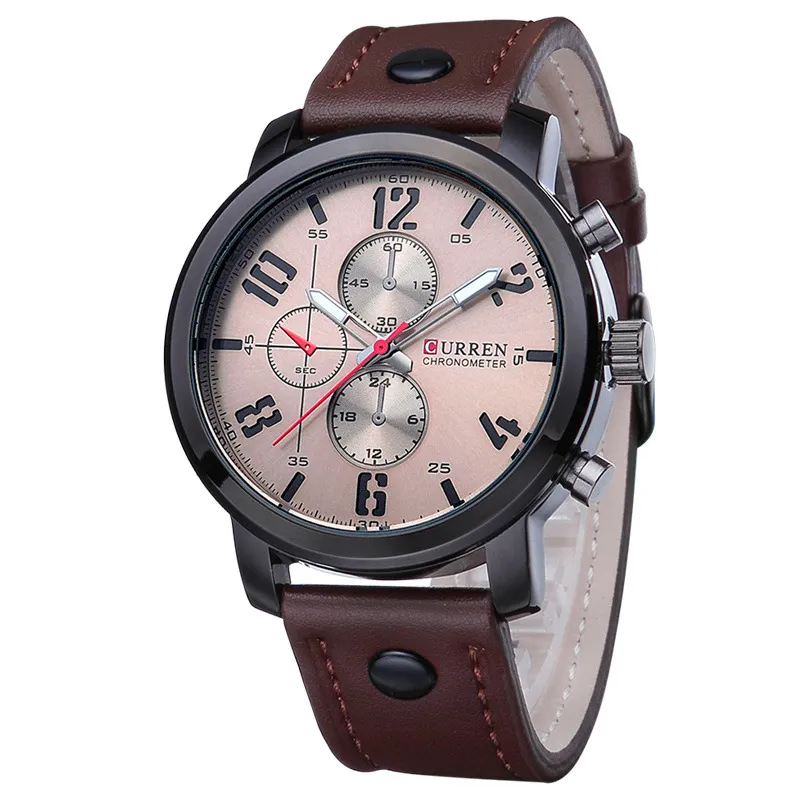 Relogio Masculino Fashion Montre Homme Reloj Hombre Quarz-Watch Curren männliche Uhr Leder-Armbanduhren Männer Curren Uhren 2016 WH284J